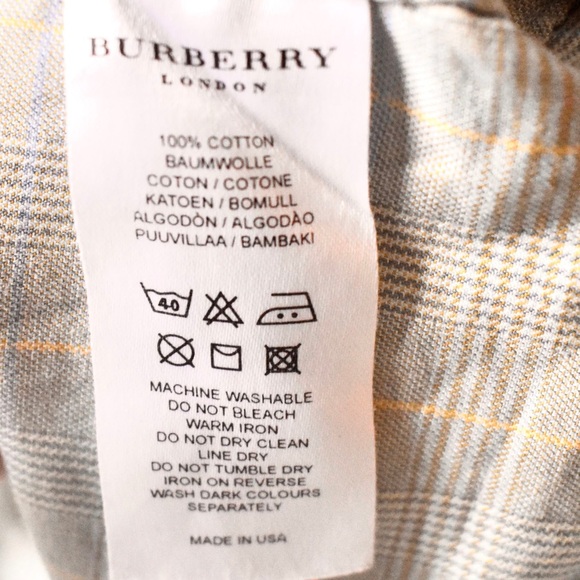 Burberry London Green Plaid Button Down Shirt Size Large - Picture 4 of 4